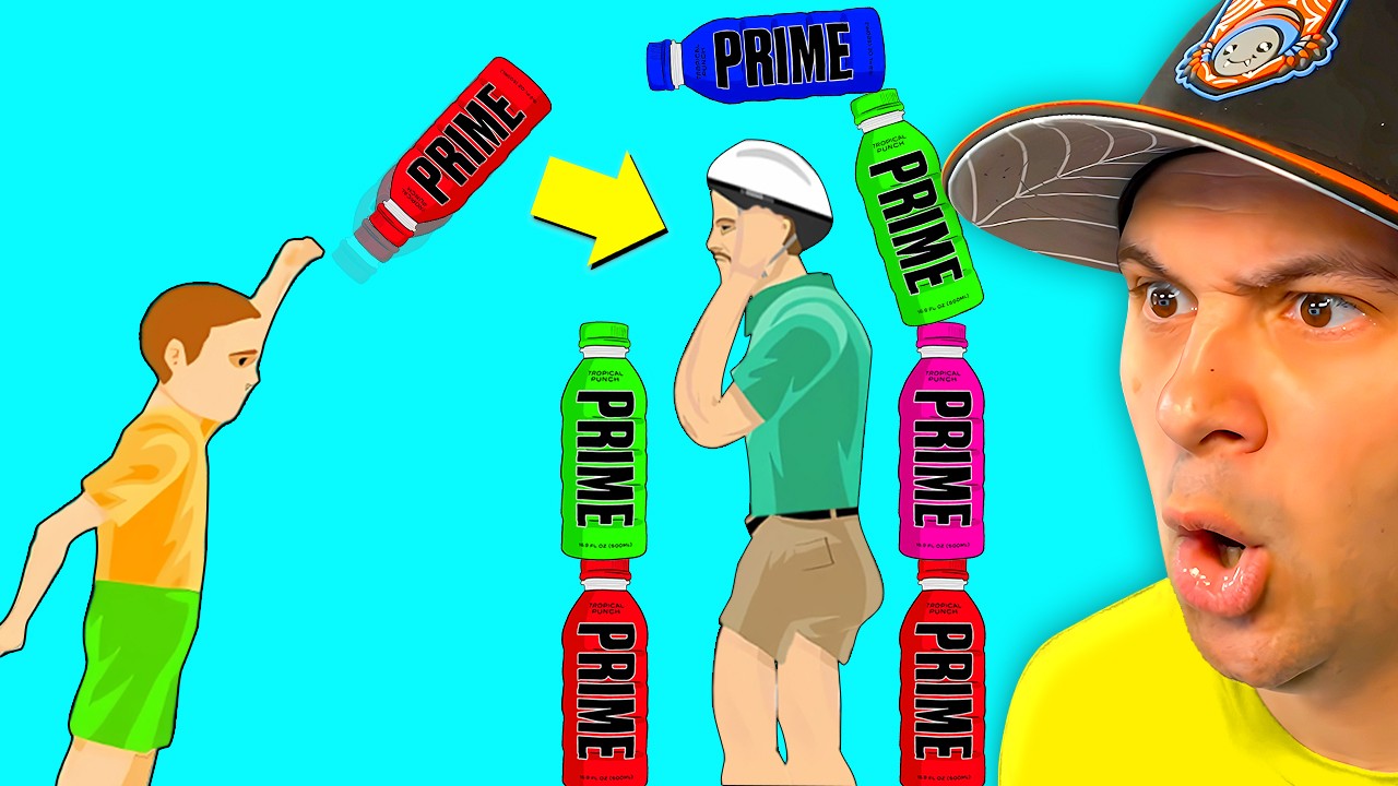 100 Dangerous Bottle Flips in Happy Wheels!