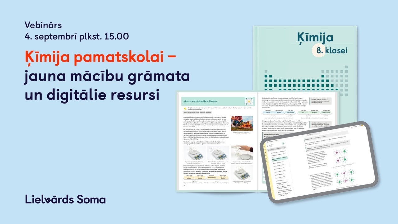 Ķīmija pamatskolai - jauna mācību grāmata un digitālie resursi