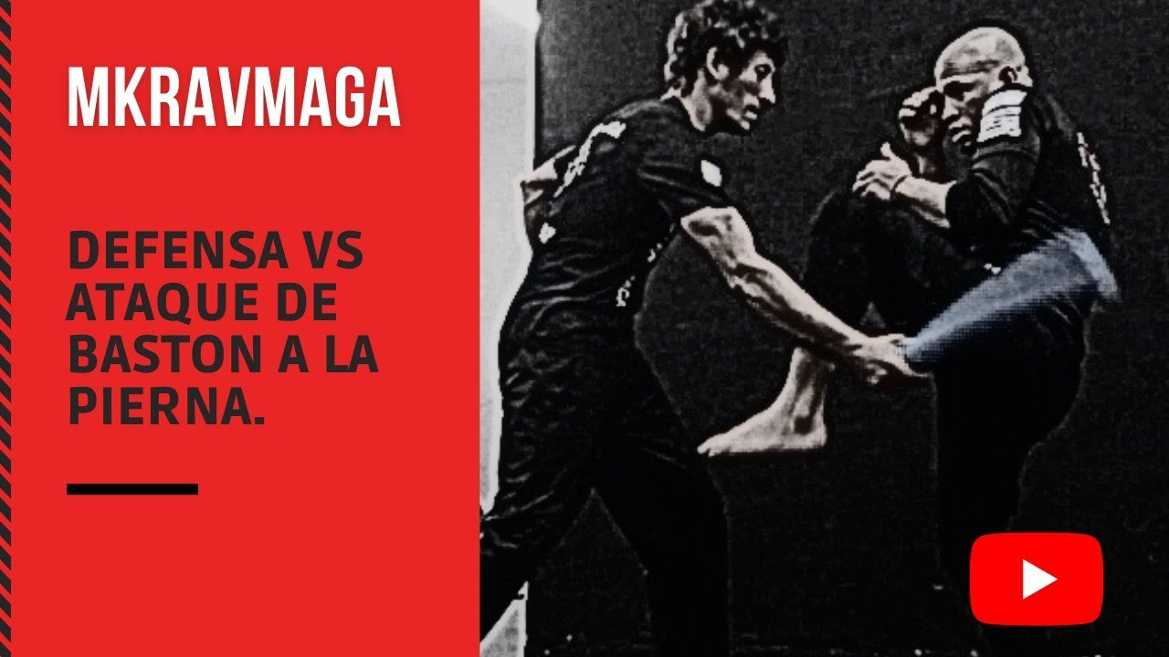 DEFENSA VS ATAQUE DE BASTON (a la pierna) #kravmaga #defensapersonal