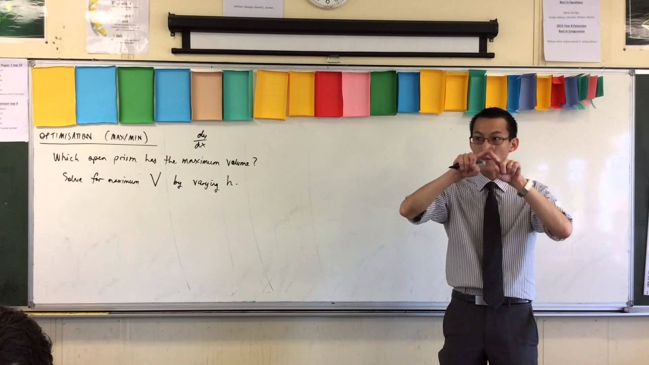 Optimisation (1 of 3: Setting up equations to "optimise" for max volume)