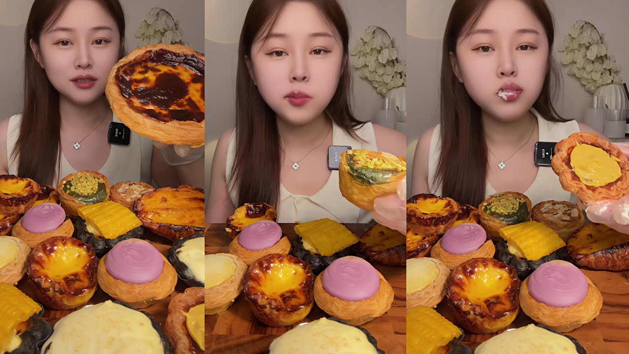 Big Egg Tart Feast** | Flaky, Creamy & Freshly Baked! 😋 #trending