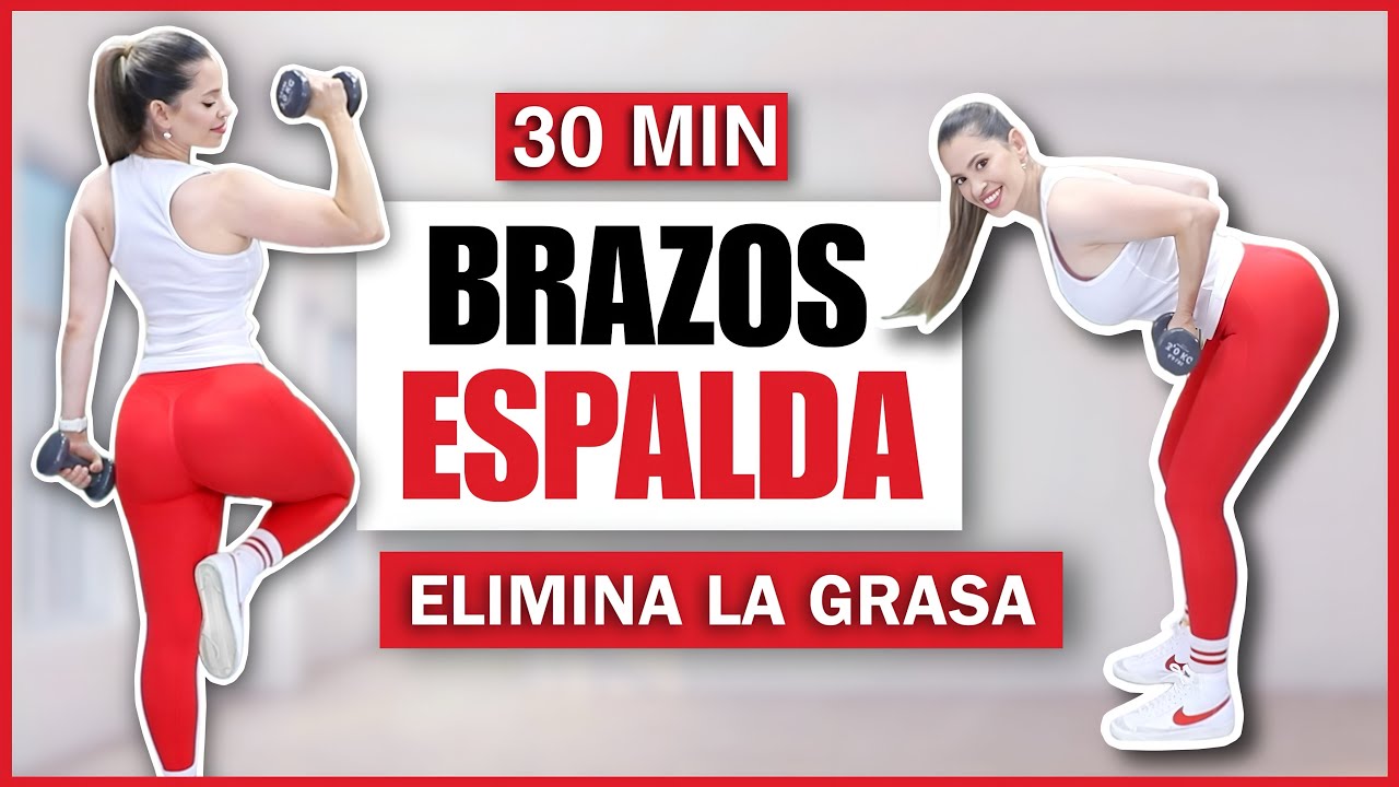 ADELGAZA PORFIN TUS BRAZOS Y ESPALDA CON ESTA RUTINA DE 30 MIN EN CASA CON PESAS | NatyGlossGym