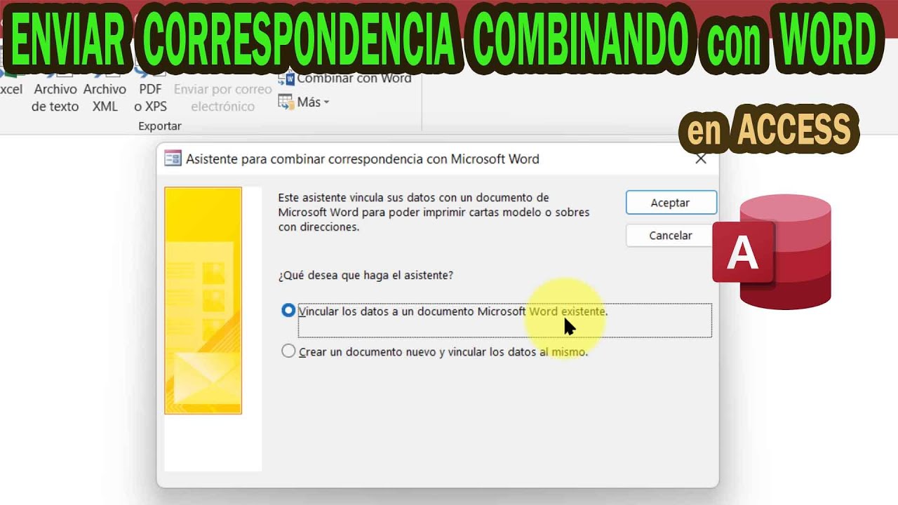 ENVIAR CORRESPONDENCIA COMBINANDO ACCESS con WORD