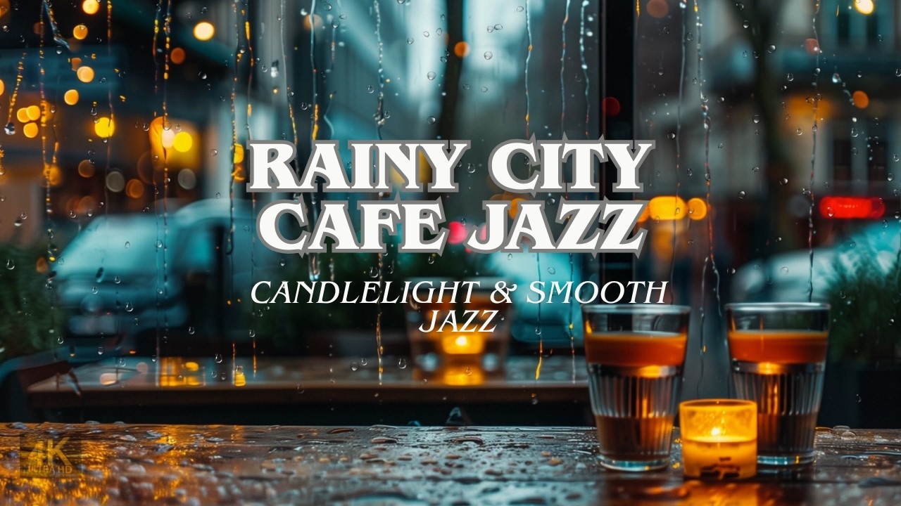 Rainy City Cafe Jazz 🌧️☕ Candlelight & Smooth Jazz for Relaxation & Deep Focus (4K)