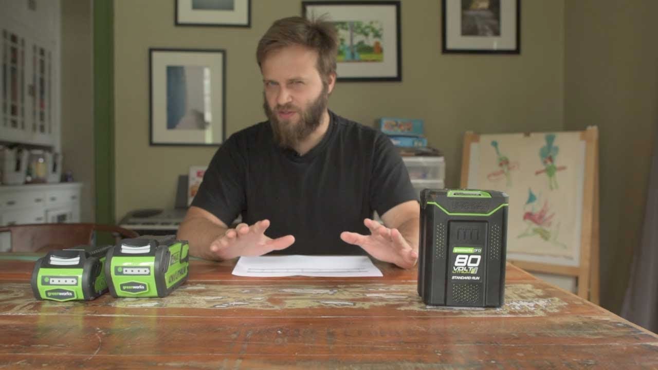Сравнение аккумуляторов Greenworks 80 В и 40 В