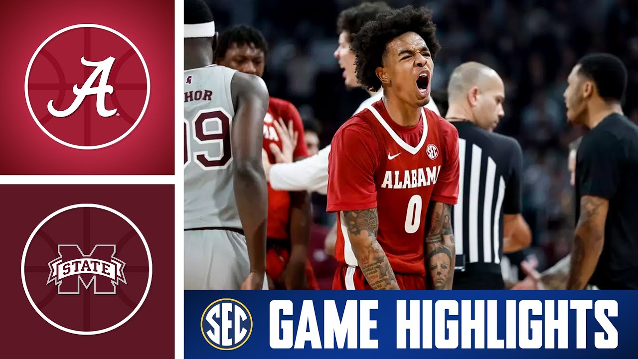 Alabama Crimson Tide at Mississippi State Bulldogs | Game Highlights | 2026 SEC Men's Basketball