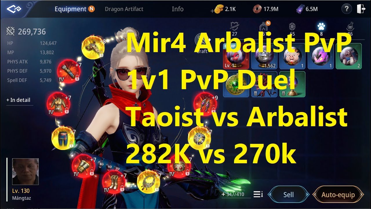 Mir4 Arbalist PvP! Taoist vs Arbalist, 282k vs 270k. 1v1 Duels. Arbalist Gameplay.