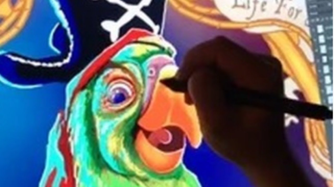 LIVE Painting Process - PIRATE PARROT - Digital Sketch/Color Study 💥🎬🎨