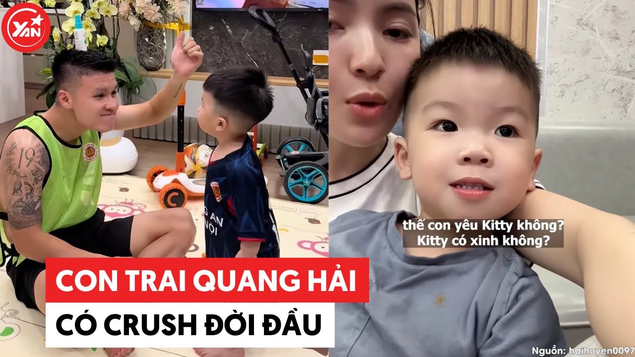 Con trai Quang Hải có crush đầu đời #chuthanhhuyen #yannews