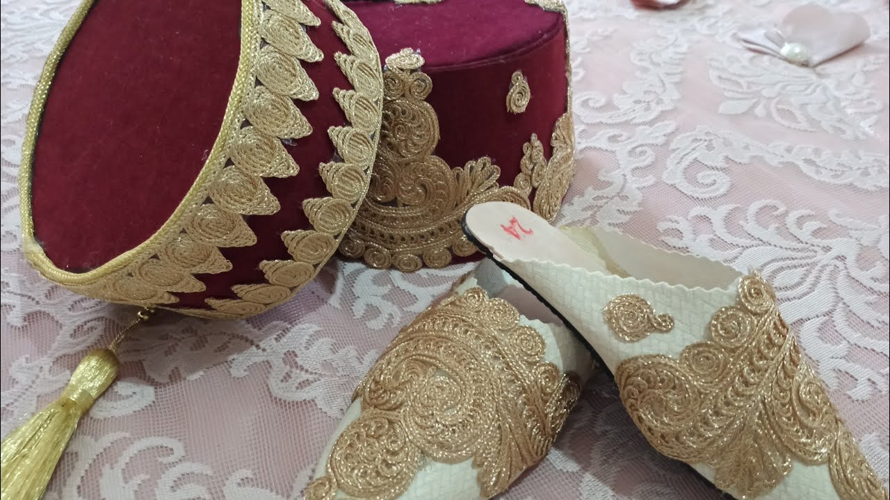 كيفية صناعة الطربوش الجزائري و البليغة الجزائرية ⁦🇩🇿⁩ طريقة جد سهلة🥰 تابعوني خطوة بخطوة