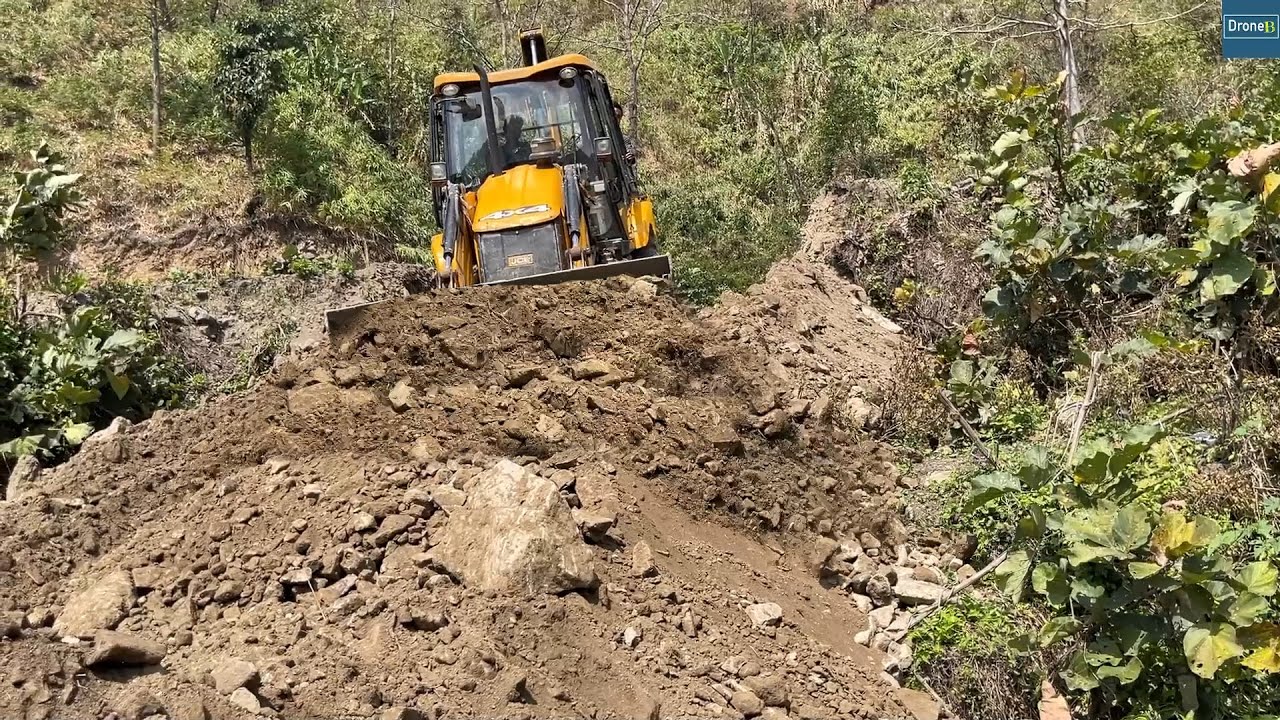 Completed Mountain River Road to Connected Two Remote Mountain Villages-JCB Work