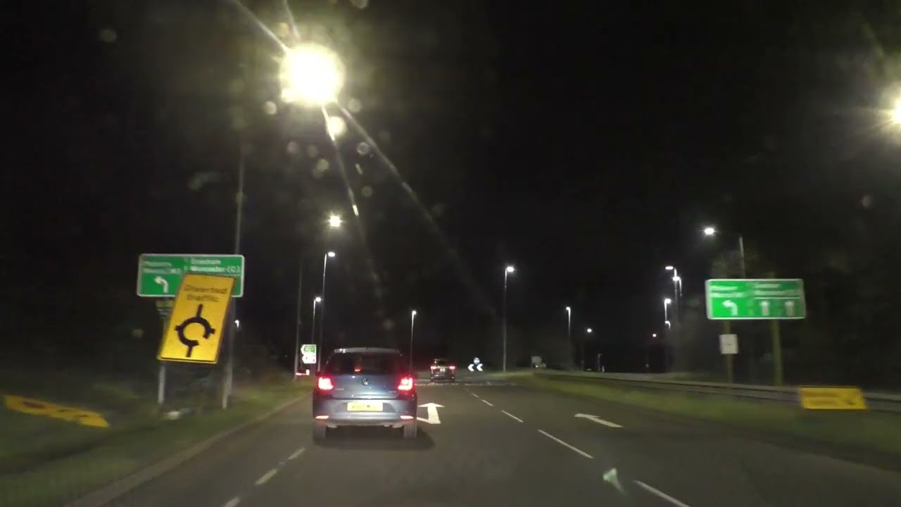 Night Drive On The A44 & A4440 Worcester Bypass, Worcestershire, England 4th February 2024