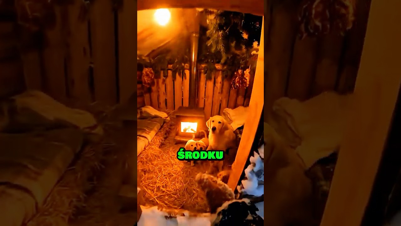 W środku zimy znalazł w lesie domek, a w nim psią mamę z dziećmi 🐶❄️🏠