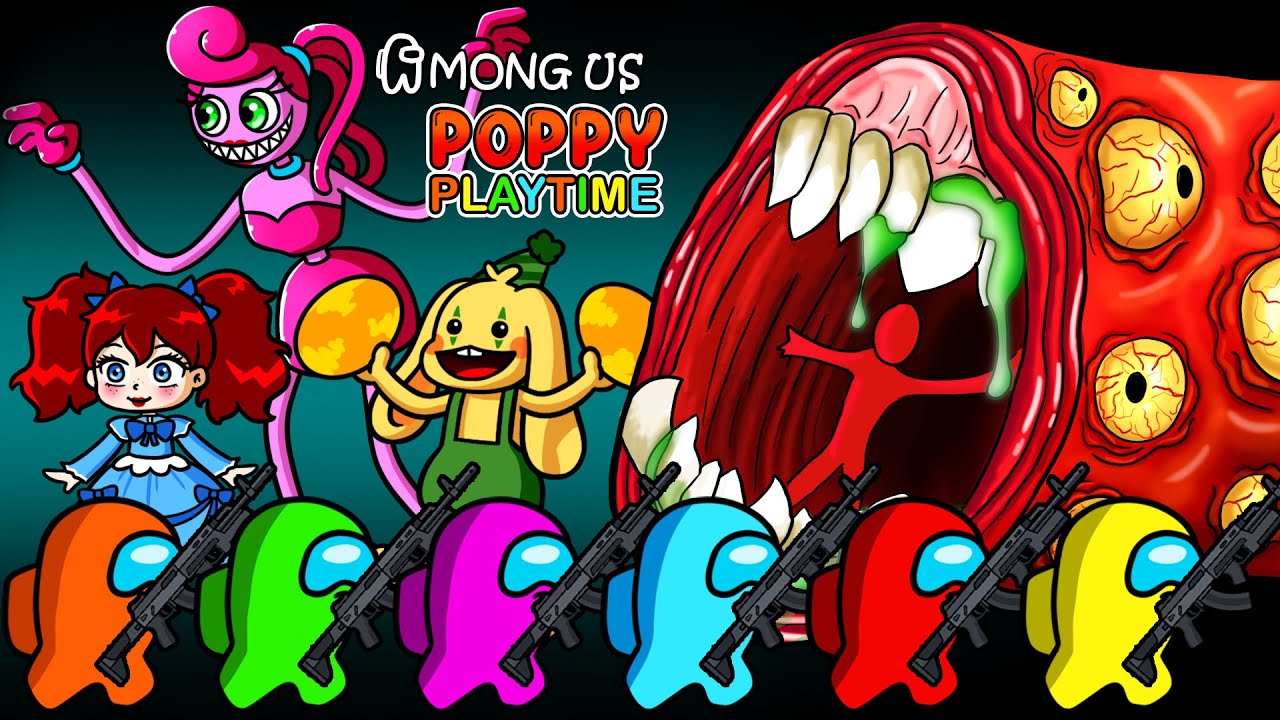 어몽어스 | AMONG US vs. TRAIN EATER vs. Poppy Playtime Chapter 3 | Among Us Animation