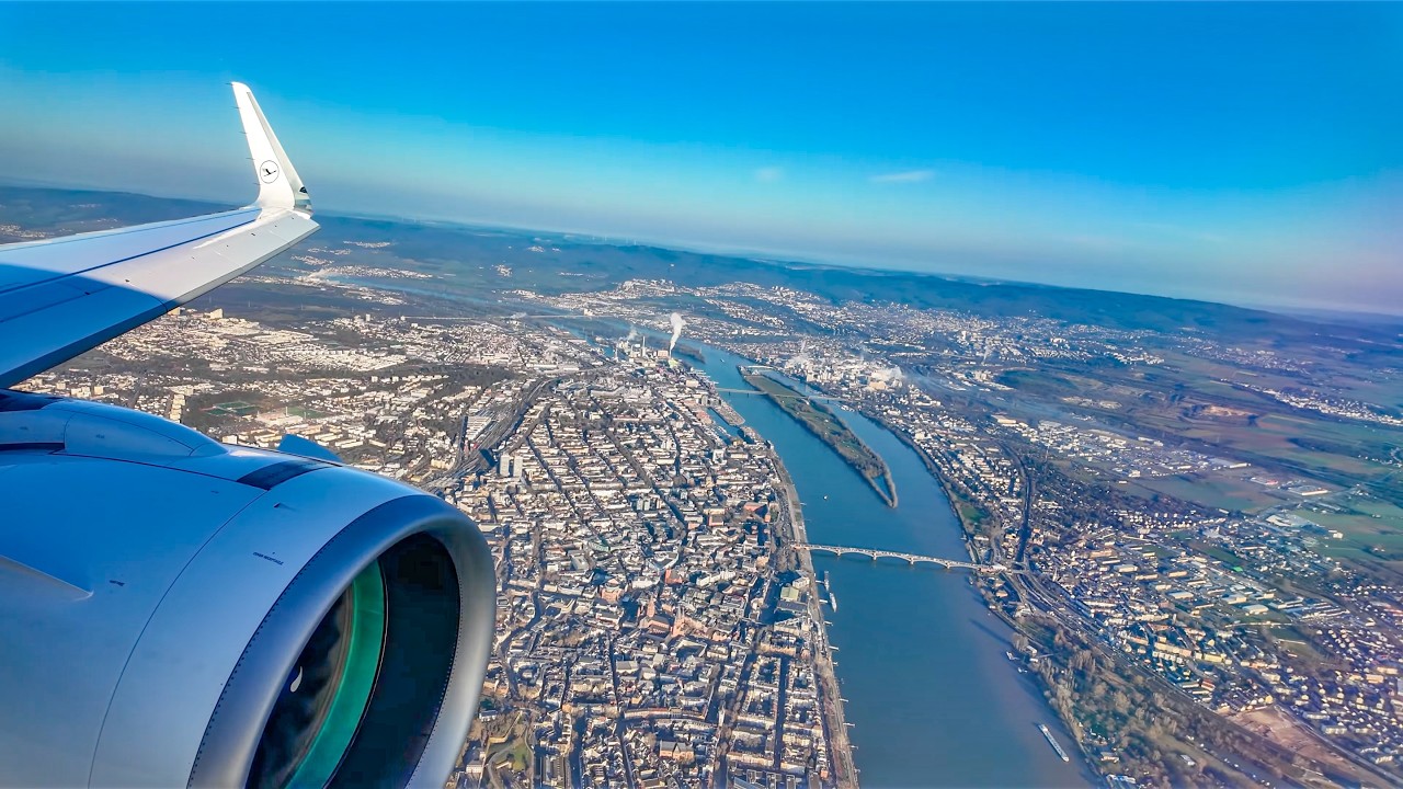 SCENIC FRANKFURT LANDING! 🇩🇪✈️ BEAUTIFUL DAY! AIRBUS A320NEO | CLEAR DAY APPROACH + CABIN AUDIO