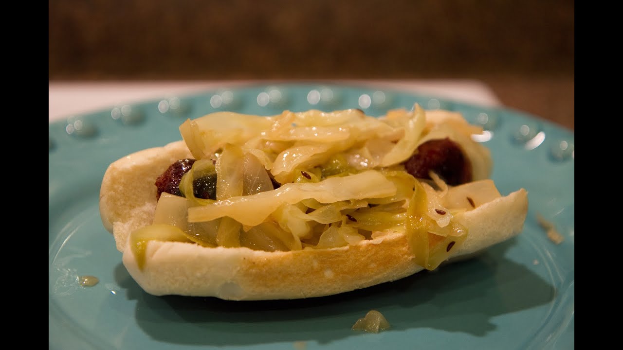 Beer Brats with Apple Spiced Cabbage Recipe