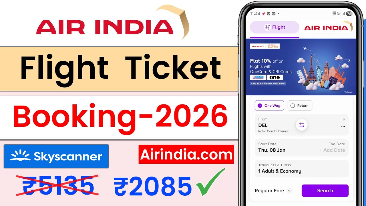 Air india flight booking online || air india flight ticket booking || how to get cheap flights