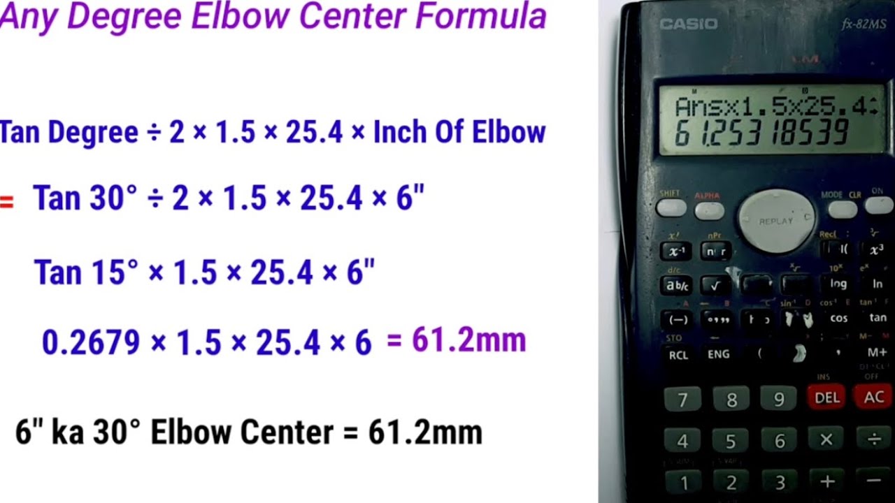 Pipe elbow center formula all degree //How to calculate any elbow degree center