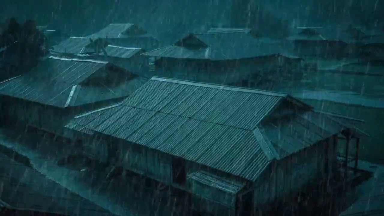 No Ads Rain Sounds for Sleeping – Heavy ASMR Rain On the Tin Roof for Nervous System Calm
