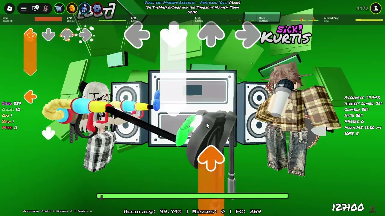 Playing fnf (friday night funken)