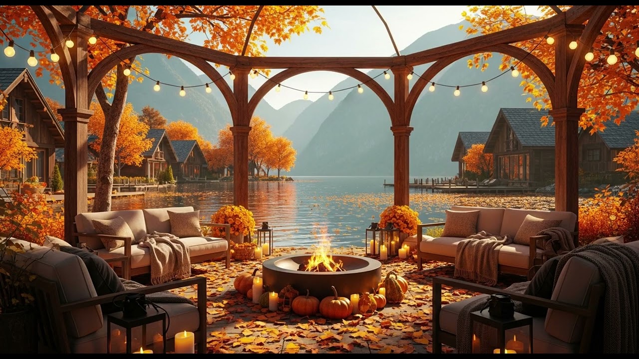Soothing Jazz Instrumental Music 🍂 Smooth Jazz with #cozyautumn Fireplace Ambience for Relaxation