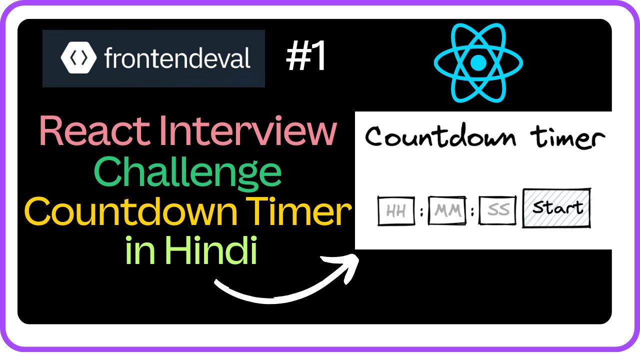 🚀 Countdown Timer -React JS Interview Challenge in Hindi #1, Machine Coding Round #react #javascript