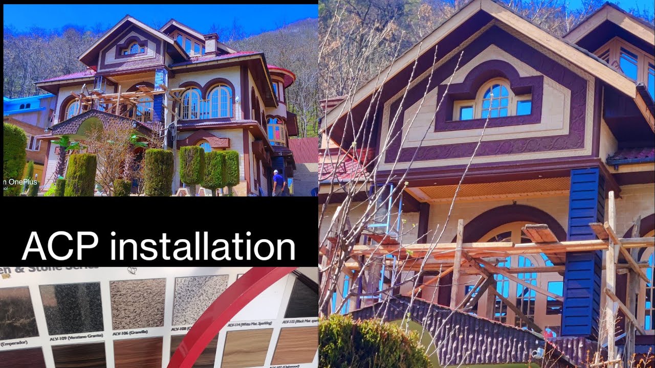GR DESIGN#ACP INSTALLATION # SECTION FRAME WITH GLASS