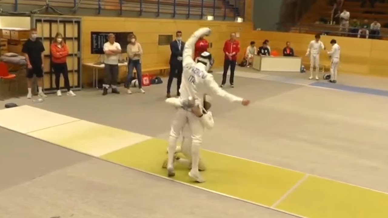 Fencer Carded for HUGGING Opponent!!!