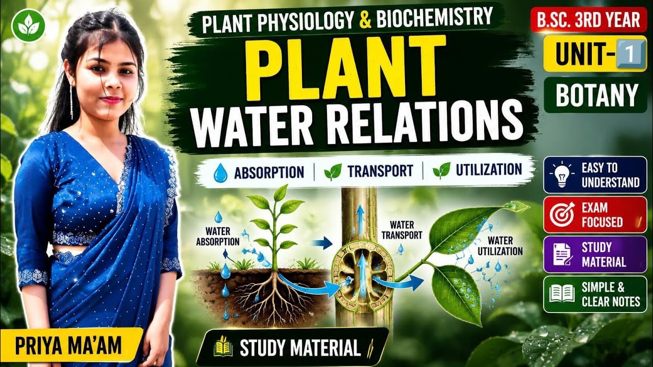 Plant Water Relations|Plant Physiology and Biochemistry| B.Sc. 3rd year|Unit- 1|Botony#youtube