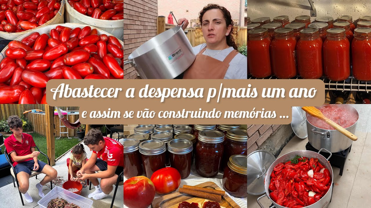 Vlog|Fiz molho de tomate, tomate pelado e doce de tomate/Ano após ano vamos adquirindo as nossas …