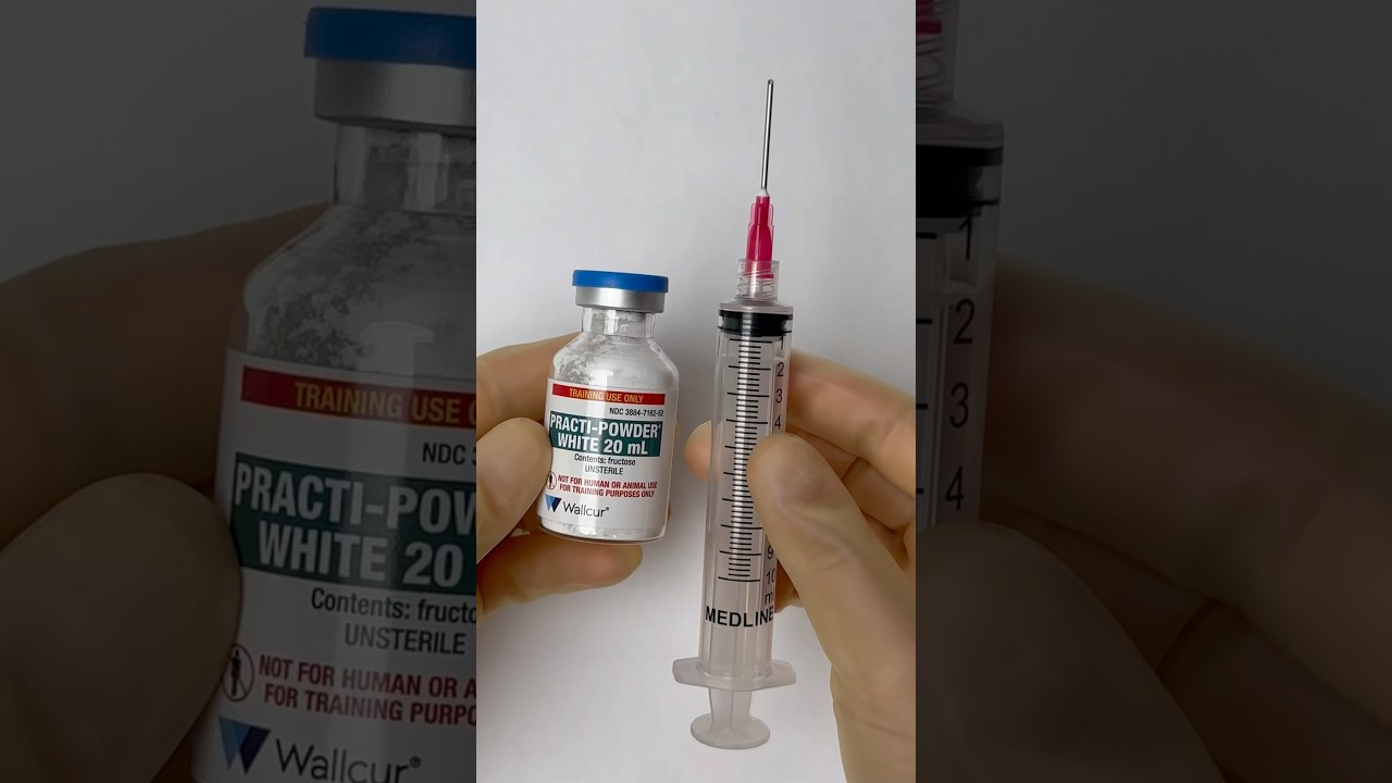 Powder Injection Hack! 😷 #goodtoknow #vet #medicine #lifehack #surgeonlife #funfacts #injection