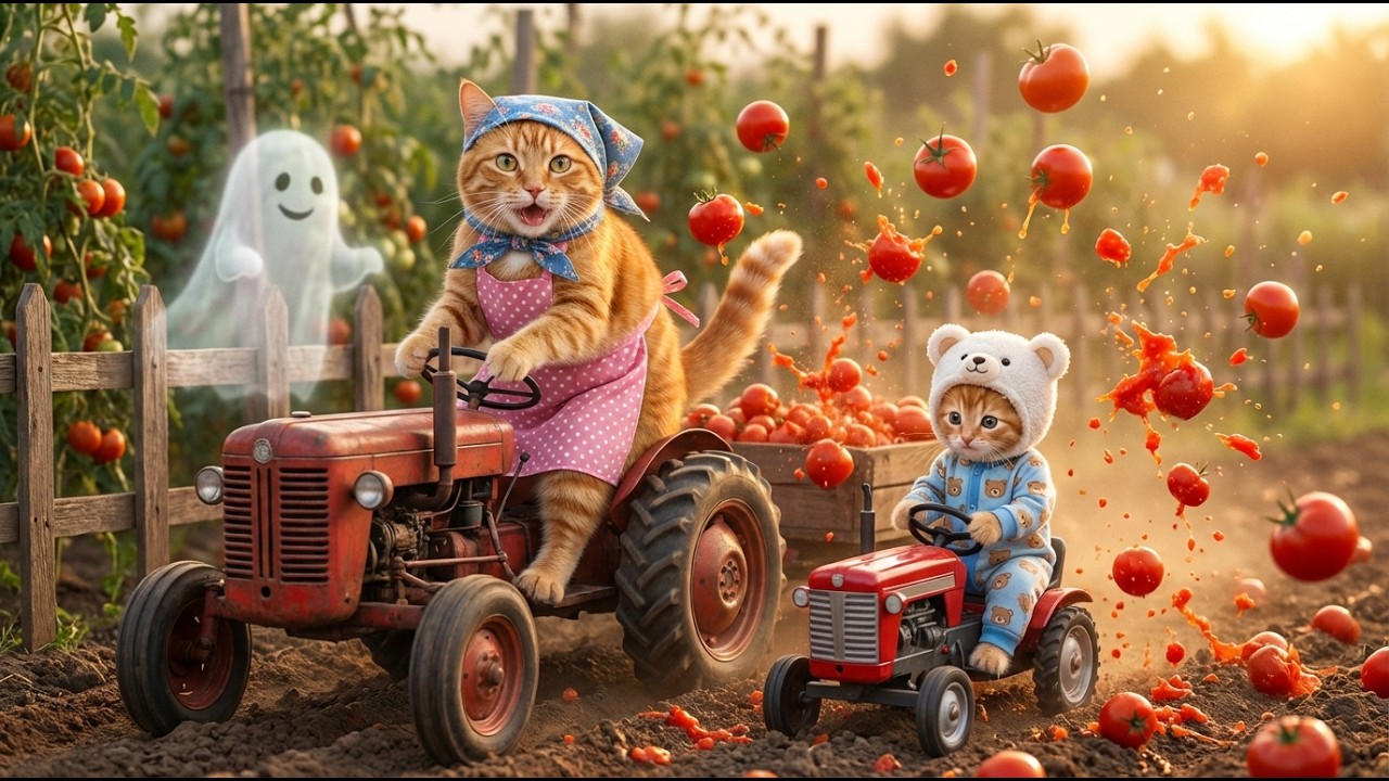 Mama Cat & Kitten’s Tomato Farm Accident Turns Into a Beautiful Family Story 🍅🐱🚜  Meow Story