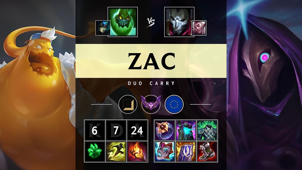 Zac Carry vs Jhin - EUW Master Patch 25.20