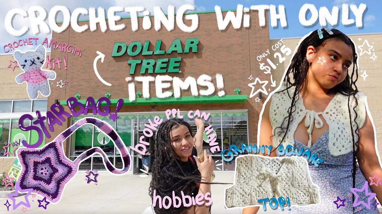 Я вязала крючком только из вещей из коллекции Dollar Tree...