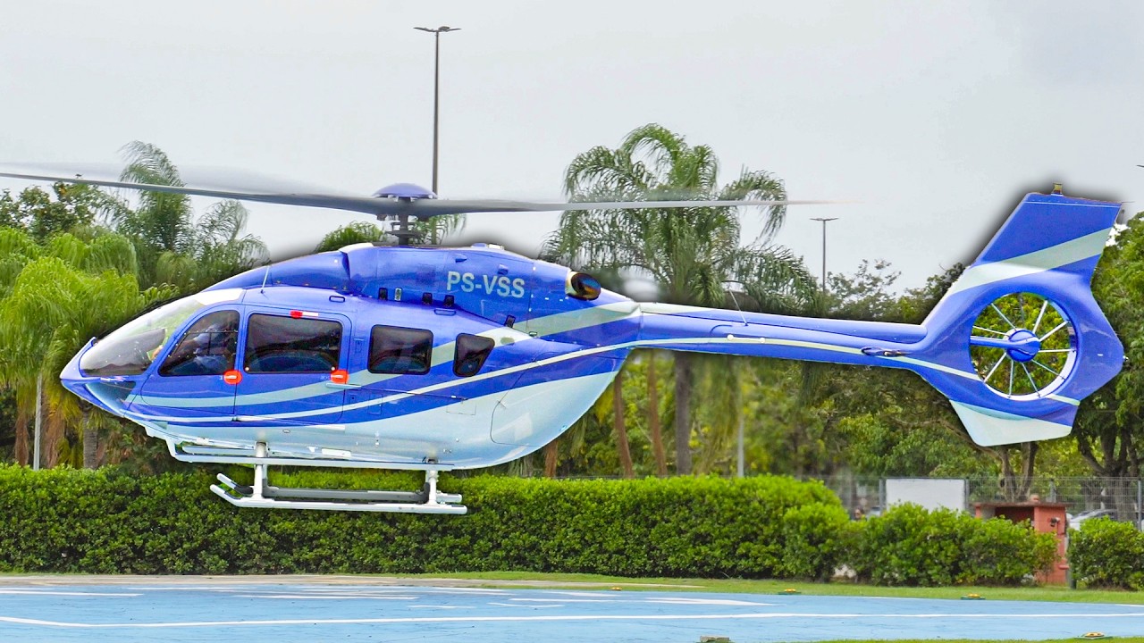 WINDY DAY HELICOPTER ACTION! Airbus H145 D3 & H155 & AS365 DAUPHIN & H125  | Agusta A109 | Bell 429