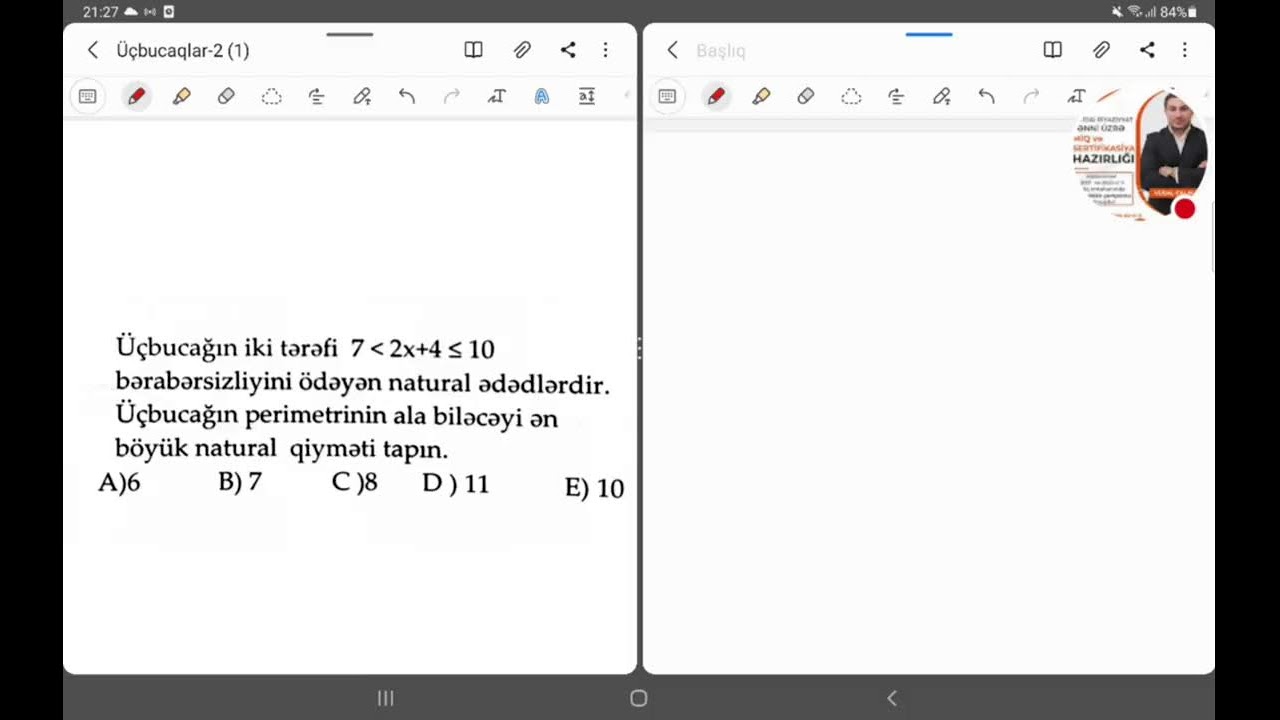 Canlı  yayım-1.Həndəsə-üçbucaqlar.Miq  və  Sertifikasiya.