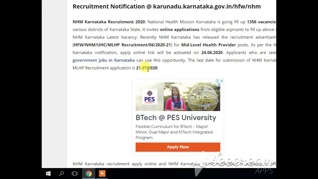 NHM Karnataka Recruitment 2020 |Mid-Level Health Provider Posts | Total Vacancie|NHM Karnataka MLHP