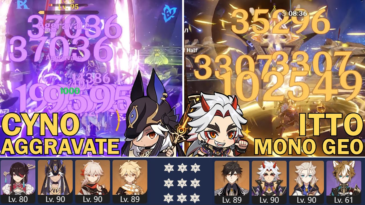3.1 Abyss 12 Cyno Aggravate and Itto Mono Geo (9 Stars) | Genshin Impact