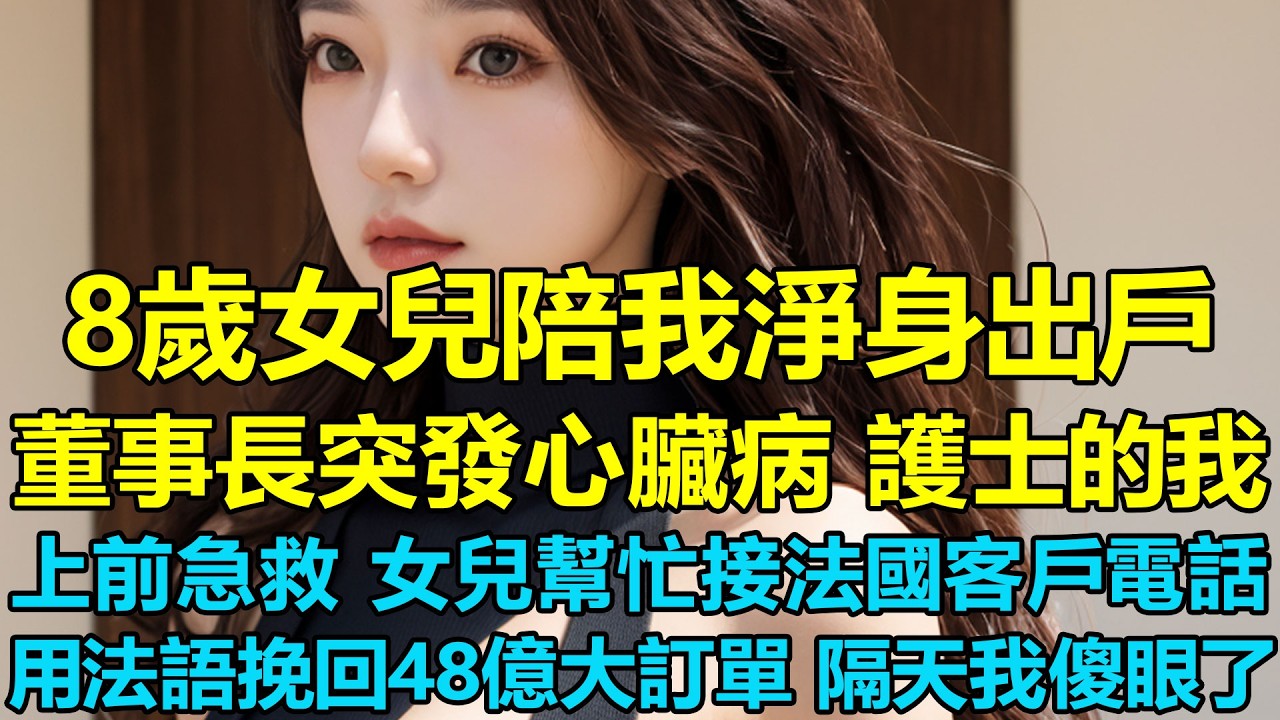 8歲女兒陪我淨身出戶，董事長突發心臟病，護士的我上前急救，女兒主動幫忙接聽法國客戶電話，用法語挽回48億大訂單，隔天36輛勞斯萊斯停我家樓下，董事長一句話我傻眼了！