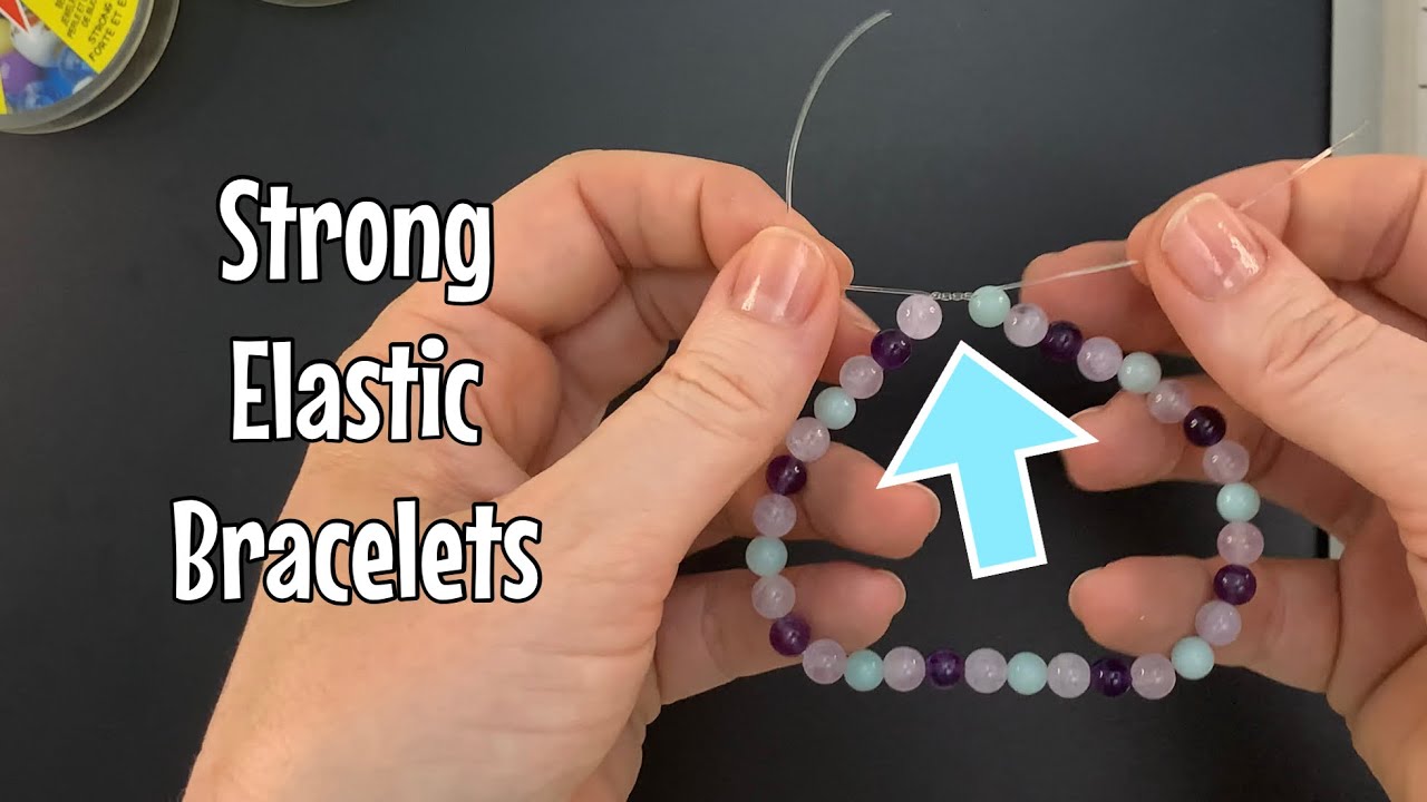 How to make strong elastic bracelets! Stretch cord beaded bracelet knot