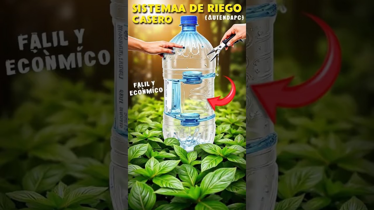 Haz este sistema de riego autom&aacute;tico con una botella pl&aacute;stica #cuidadodeplantas #plantas #jardin