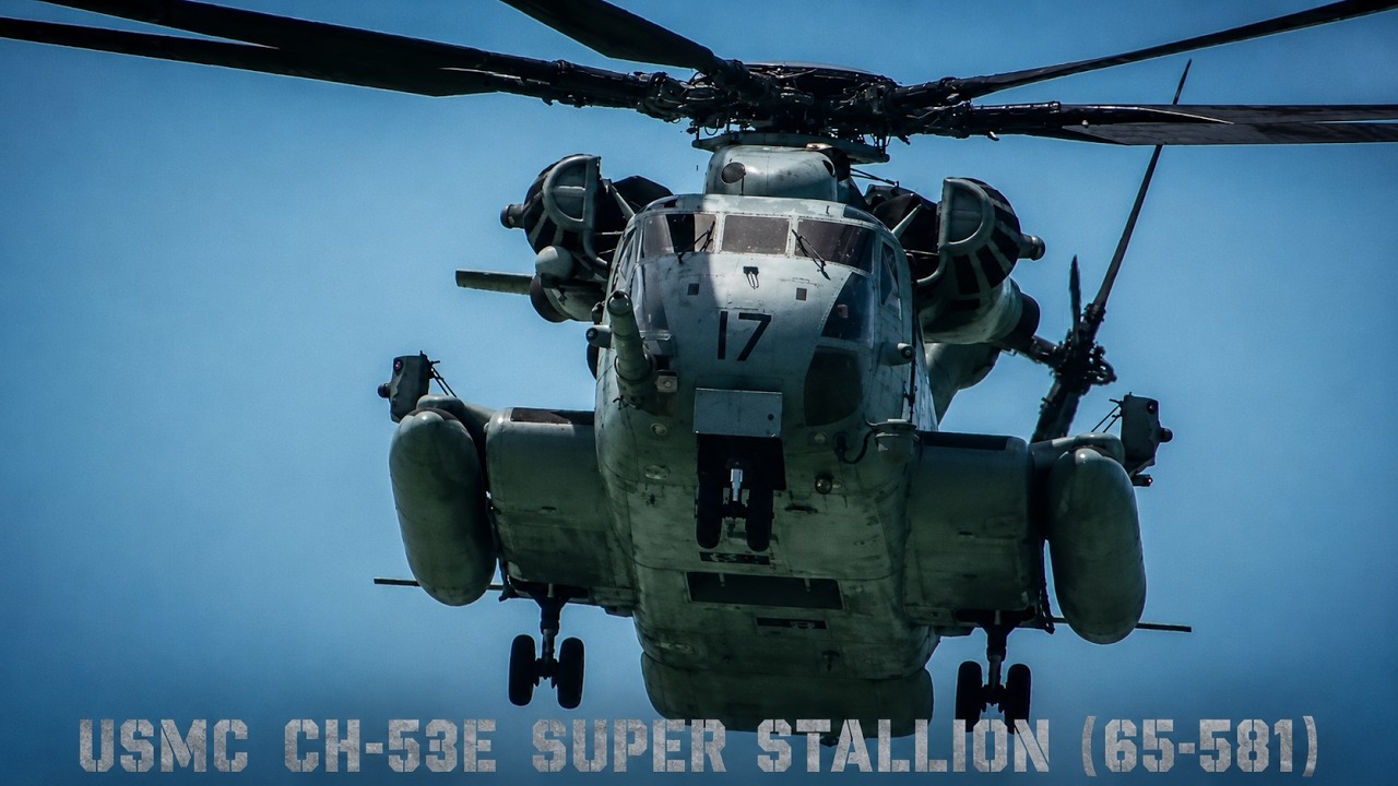 沼津海浜訓練所｜米海兵隊 CH-53E スーパースタリオン機体 65-581