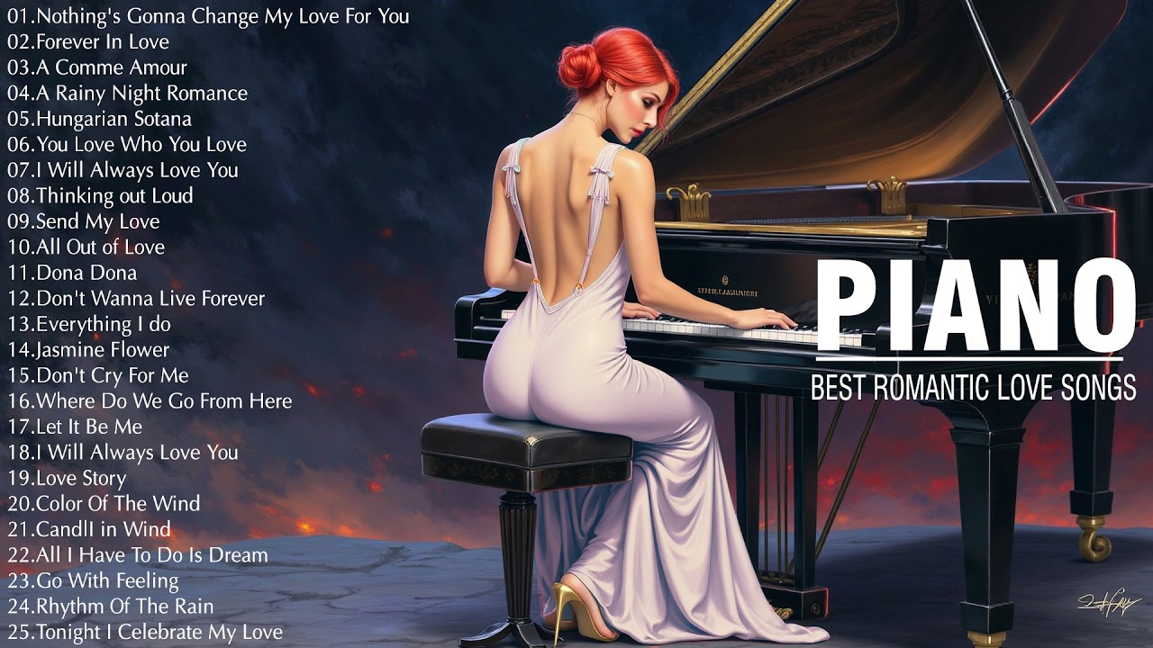 ROMANTIC PIANO MELODIES: 200 Most Old Beautiful Love Songs 70s 80s 90s - Great Hits Love Songs Ever