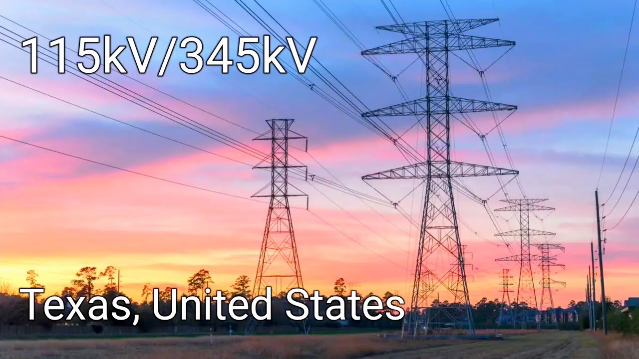 115kV/345kV transmission lines in Texas, United States (transmission lines in & outside of Houston)