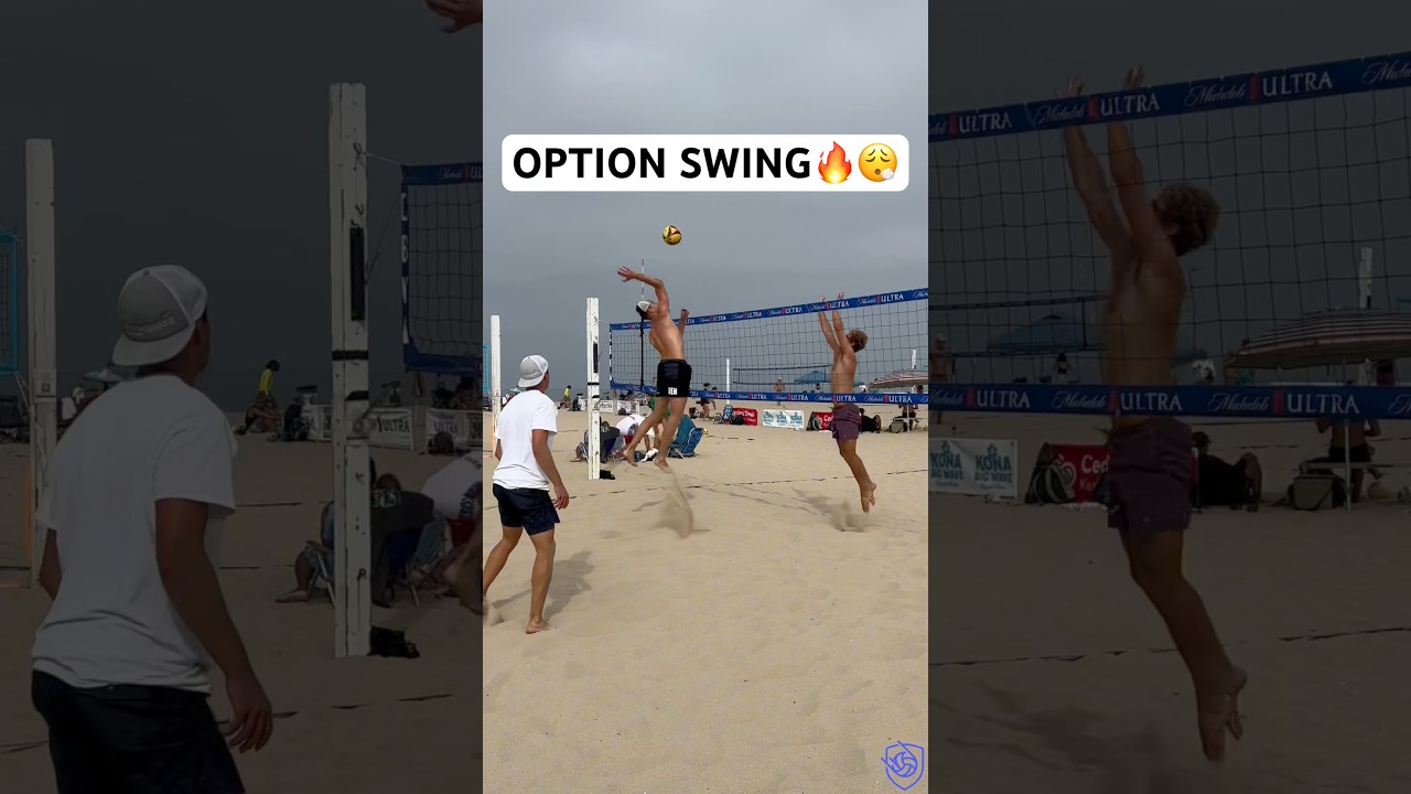 PERFECT Option play by Partain/Riley🔥🏐 #beachvolleyball #volleyball #volleyballworld #spike