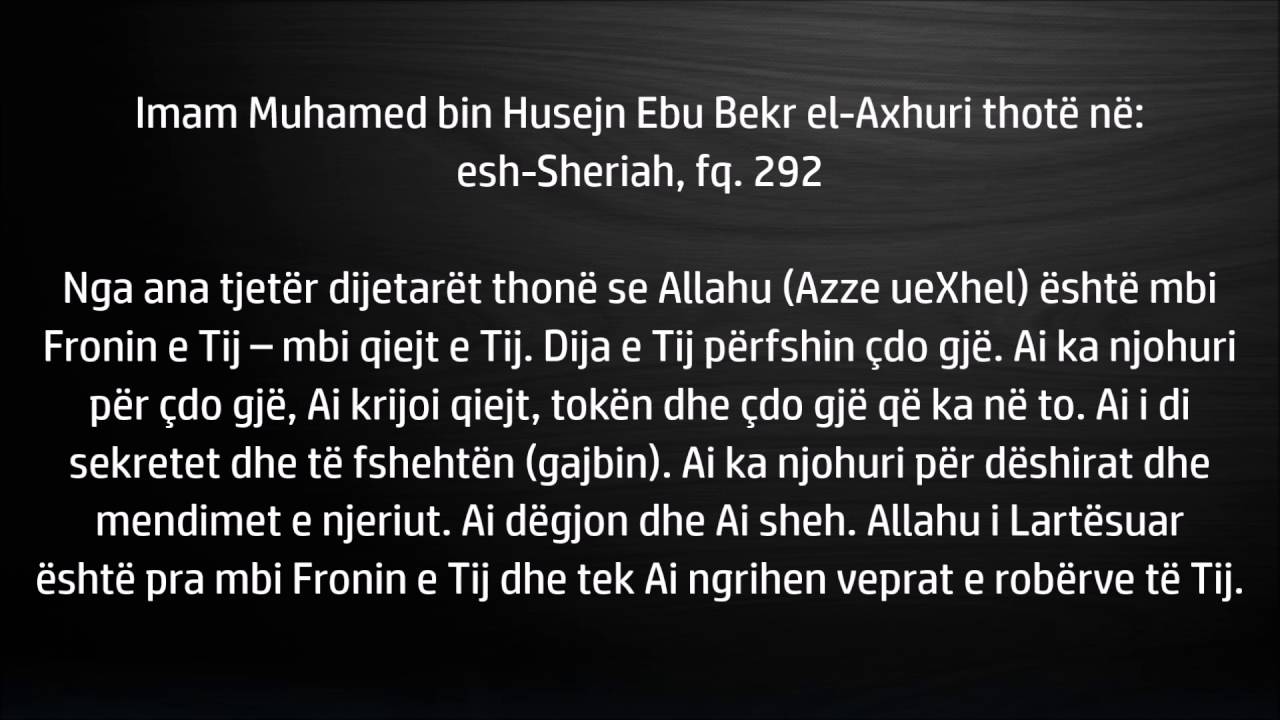 Gënjeshtrat e Jakup Asipit që ia bën Ehli-Sunnetit në lidhje me qëndrimin e Allahut mbi Arsh