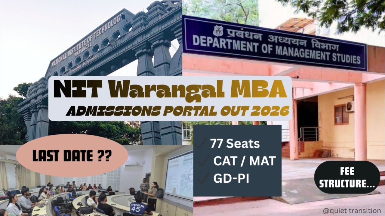 NIT Warangal MBA Admission 2026 Full Guide 🎓| Dates & Eligibility #MBA 2026 #MBA admissions#NITW MBA