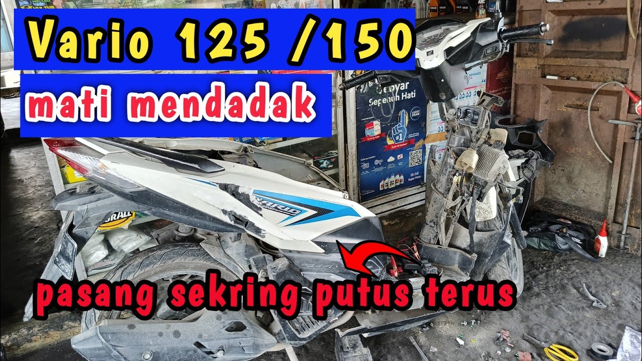 penyebab Vario 125 mati mendadak dan pasang sekring 25 Ampere langsung putus #vario150 #vario125