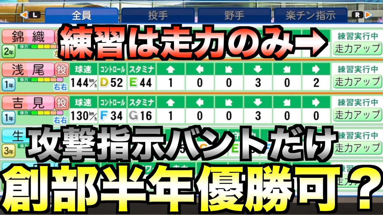【栄冠ナイン】創部1年目に攻撃指示バントだけ&練習指示走力アップのみで甲子園優勝できるか？【eBASEBALLパワフルプロ野球2021】
