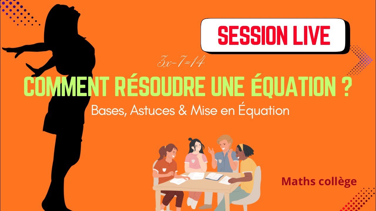 Maths Collège est en direct ! Comment résoudre une équation. #math #Équation